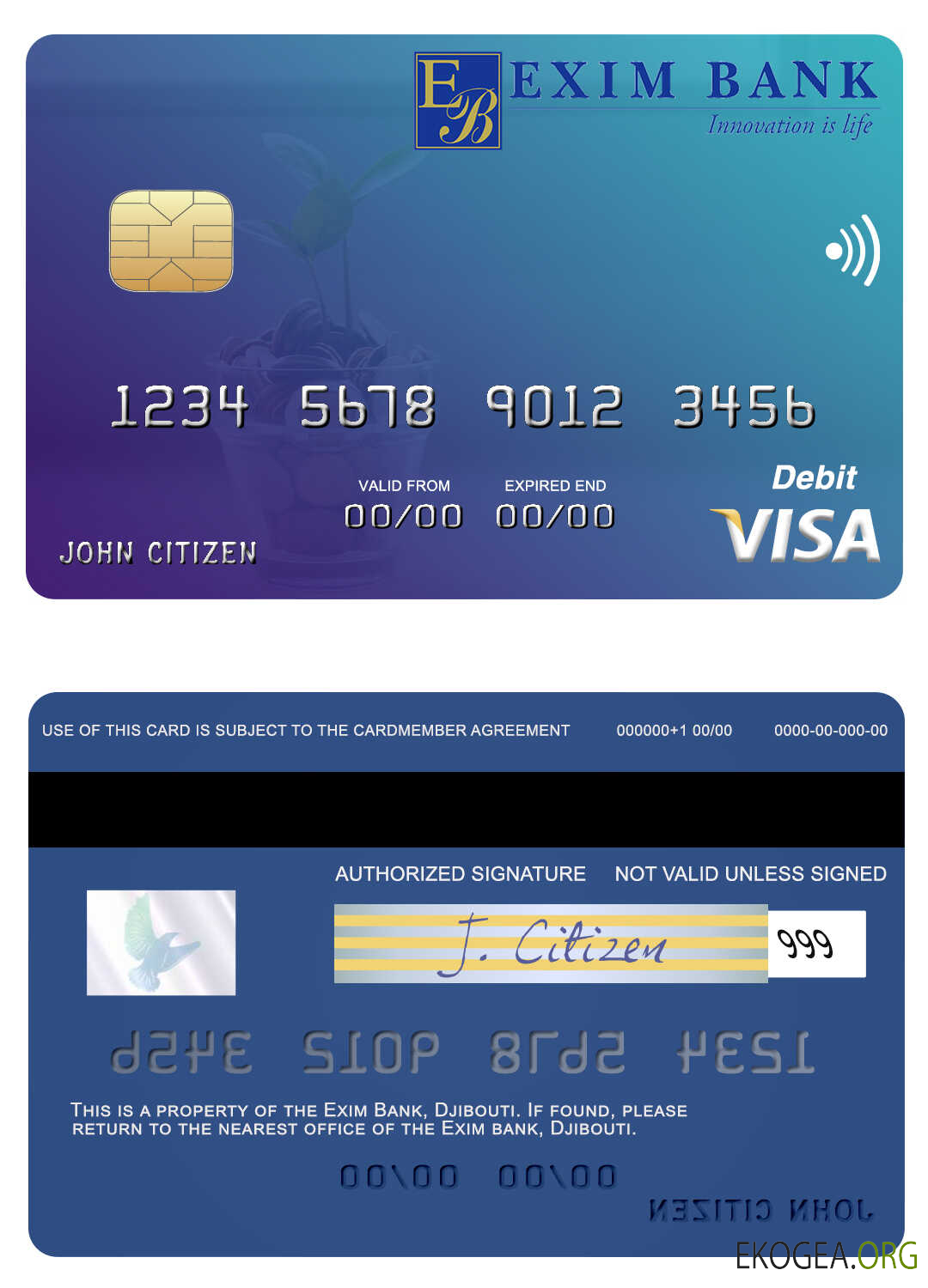 Carte de débit visa Djibouti Exim Bank